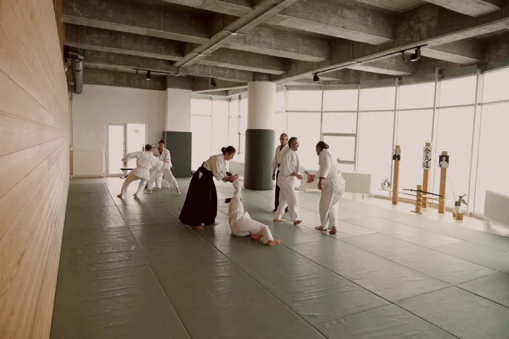 Katsu Ankara dojosunun geniş açı görünümü, tatami ve pencereler, Katsu Ankara, Çayyolu